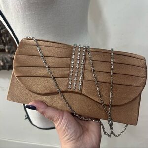 Chic Tan Clutch with Chain Strap